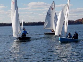 Racing sailboats